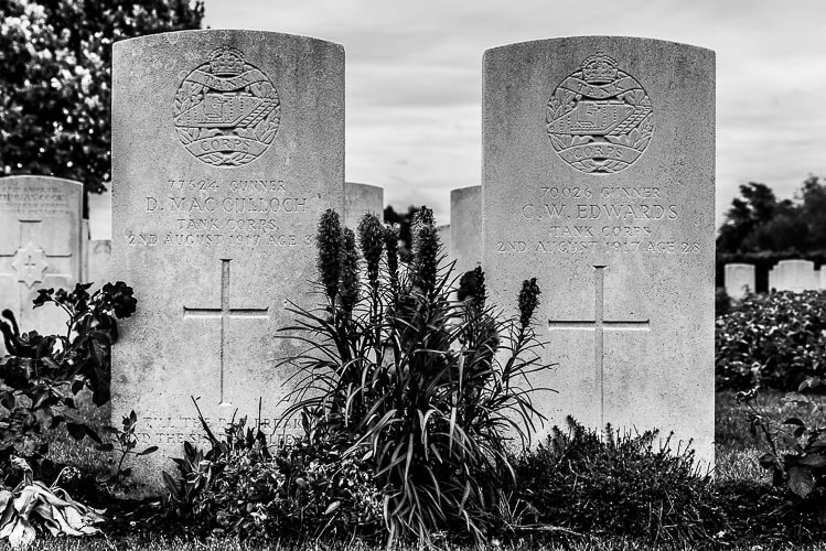 Artillery Wood Cemetery at Boezinge, near Ypres. 