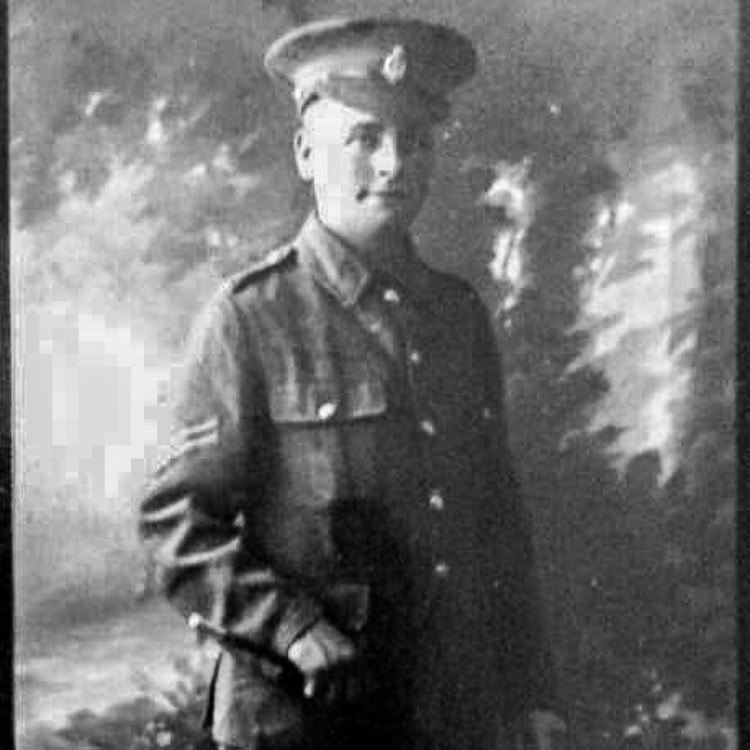 Corporal John Edwin Greenwood, stretcher bearer with the 109th Field Ambulance RAMC. Killed in action on the 16th of August 1917.