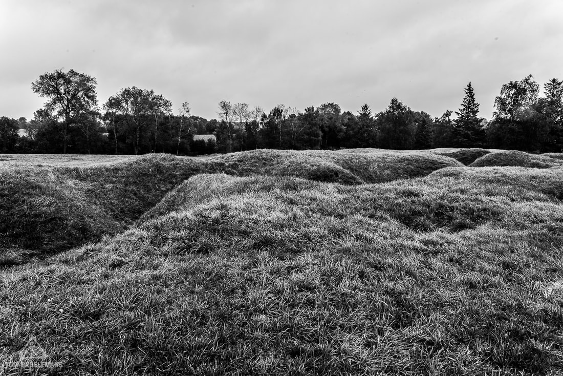 Trenches of the German frontline at Newfoundland Memorial Park, Beaumont-Hamel.