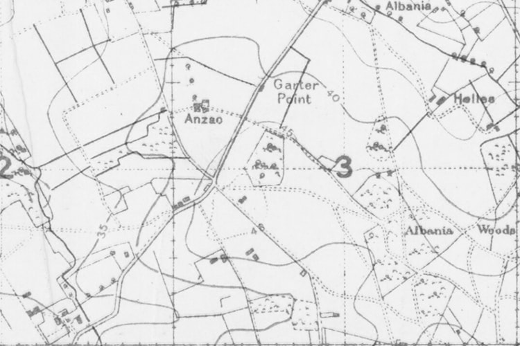 Detail Trench map, Anzac Ridge