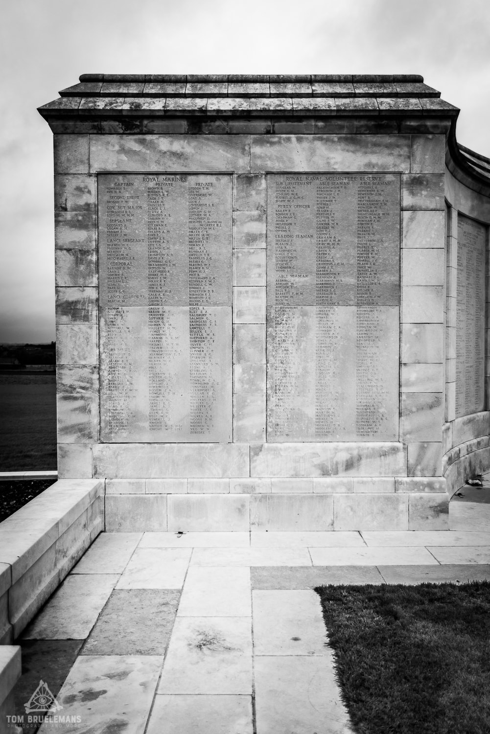 Panel 1&2 of the Tyne Cot Memorial Wall, Zonnebeke, Belgium. 